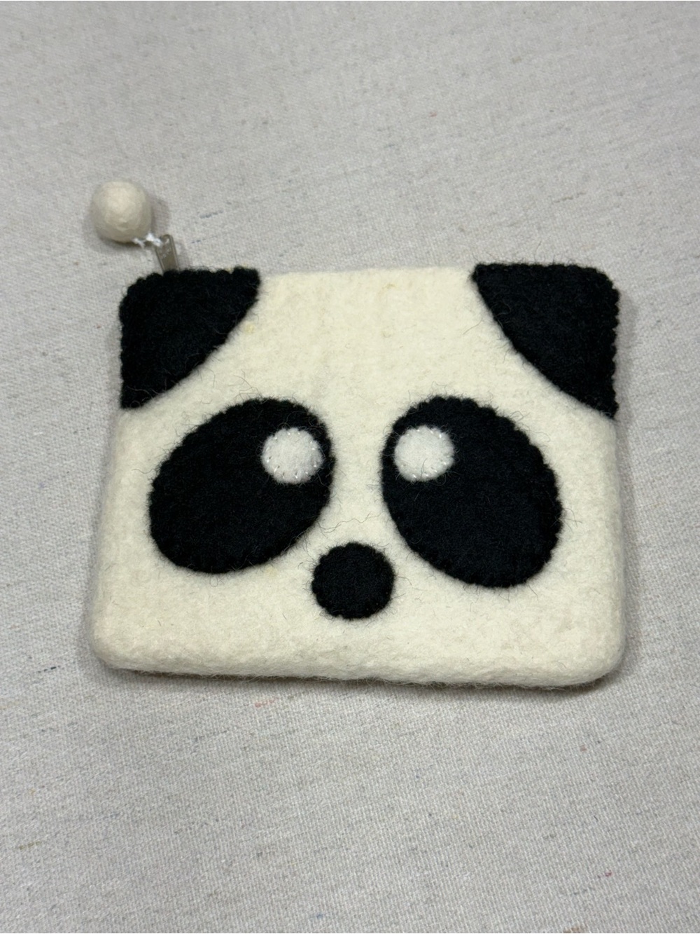 Wool Panda Coin Purse - White and Black - by BNB